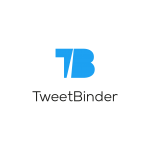 Símbolo de la aplicación Tweet Binder: una t y una b en color azul.