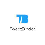 Símbolo de la aplicación Tweet Binder: una t y una b en color azul.