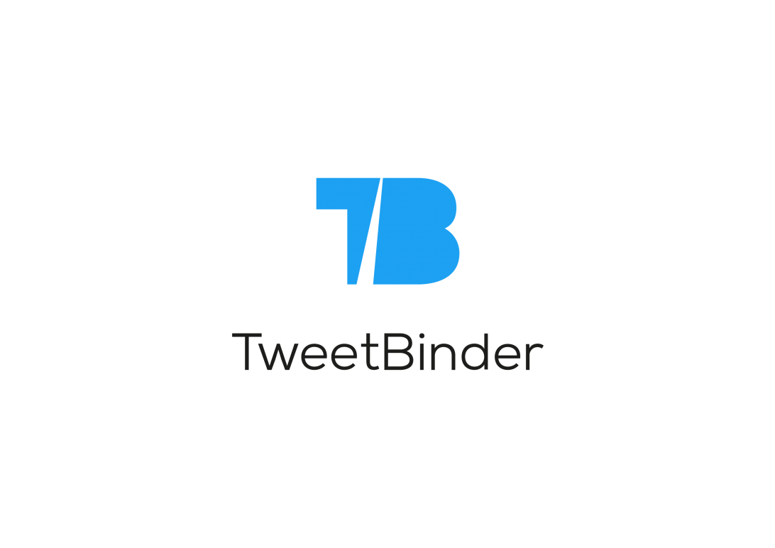 Símbolo de la aplicación Tweet Binder: una t y una b en color azul.