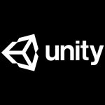 Marca Unity en letras blancas sobre fondo negro