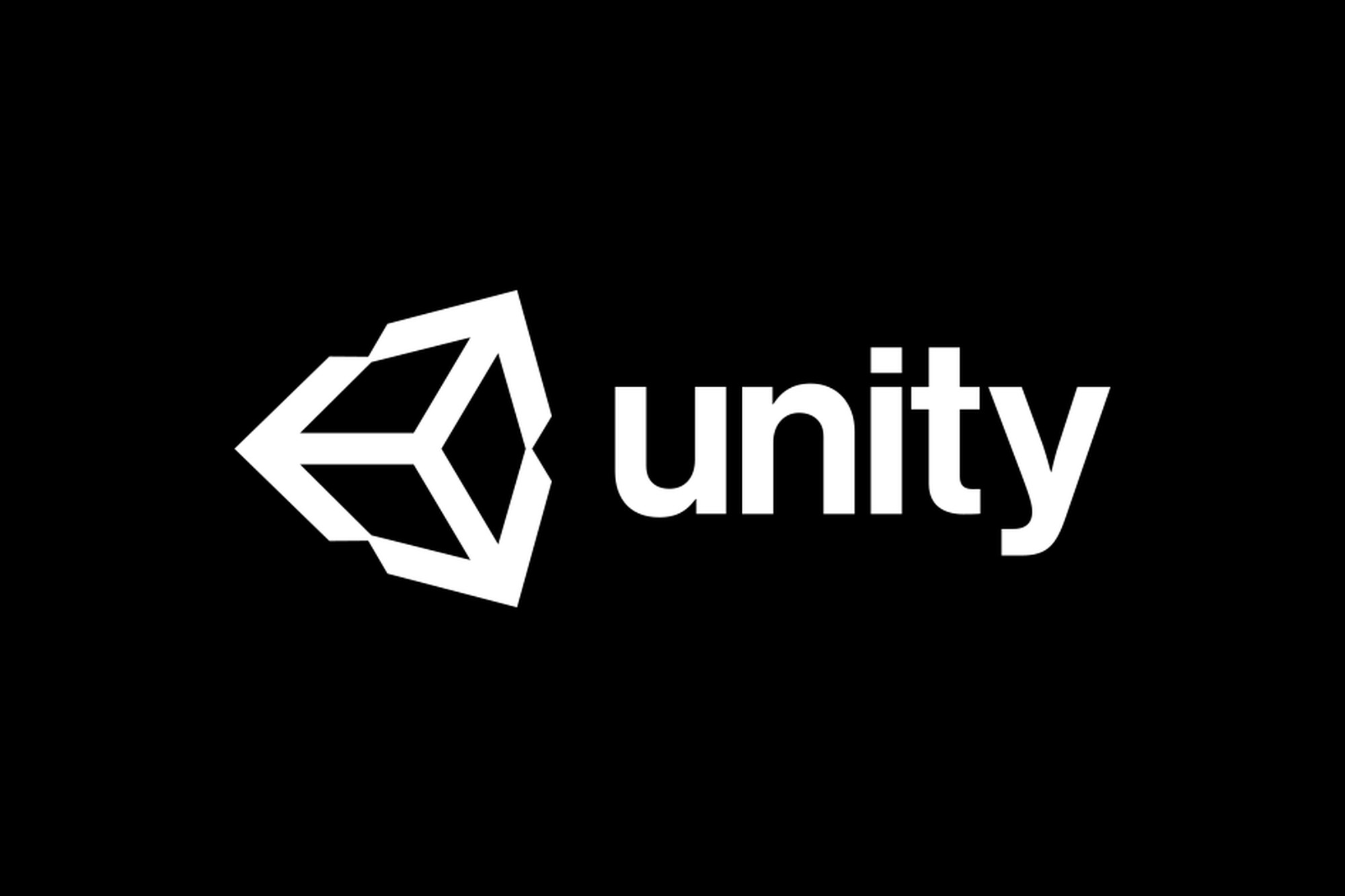 Marca Unity en letras blancas sobre fondo negro
