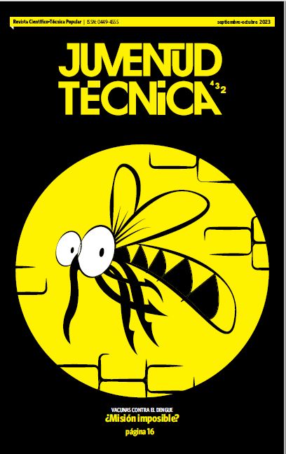 Ilustración de un mosquito aedes aegypti sobre fondo amarillo