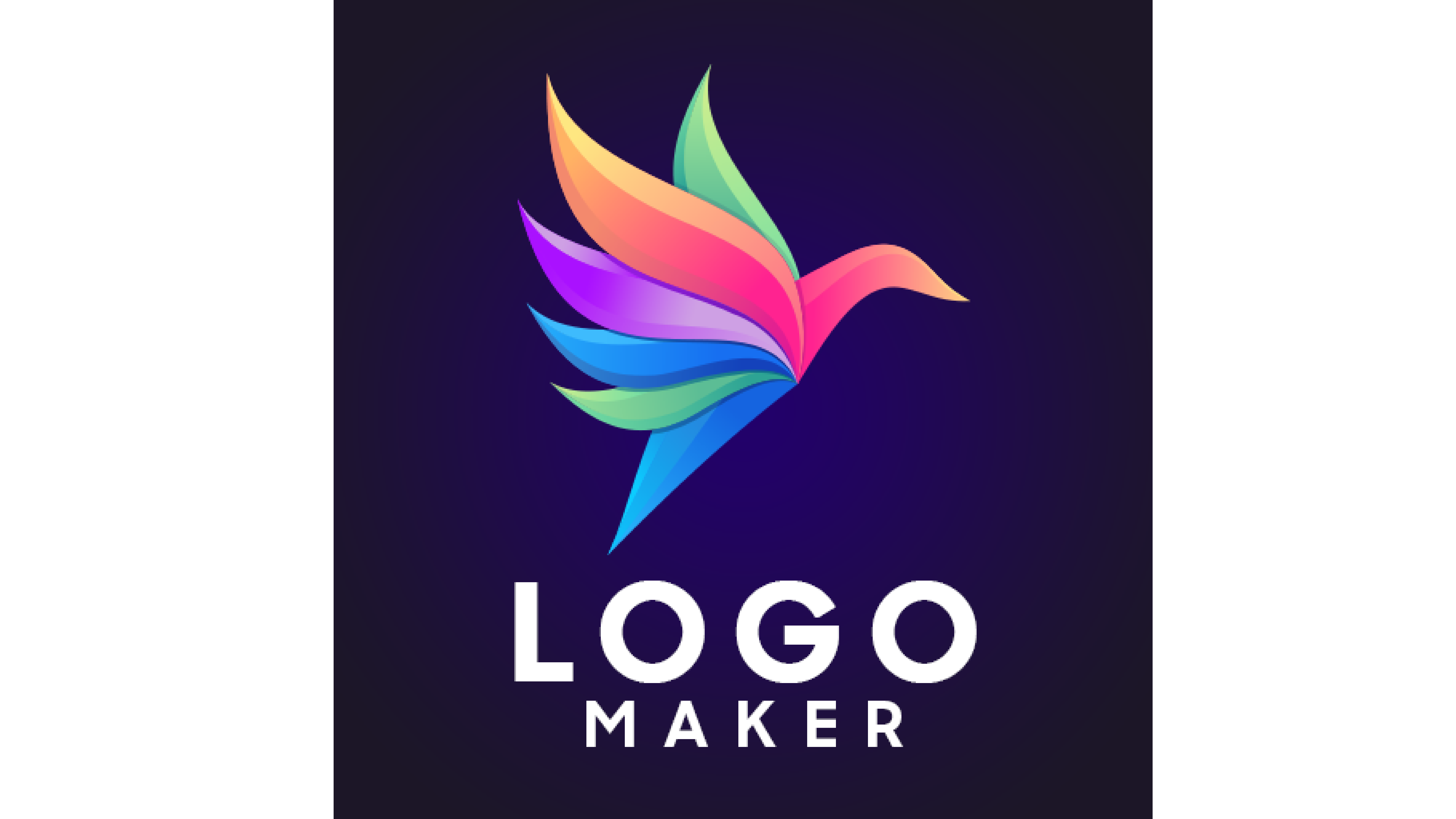 Imagen de la apk Logo maker. Un ave multicolor sobre un fondo azul.