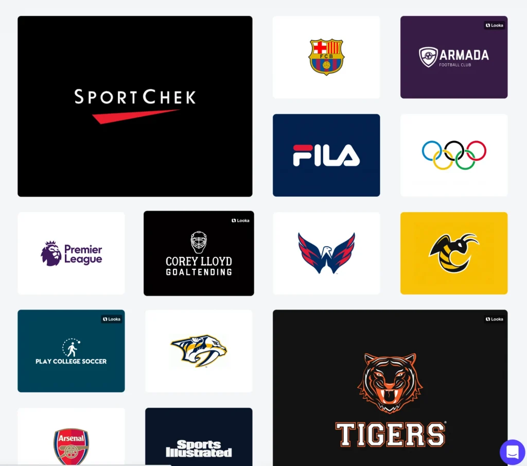 Secuencia de diversos logotipos diseñados con Logo Maker