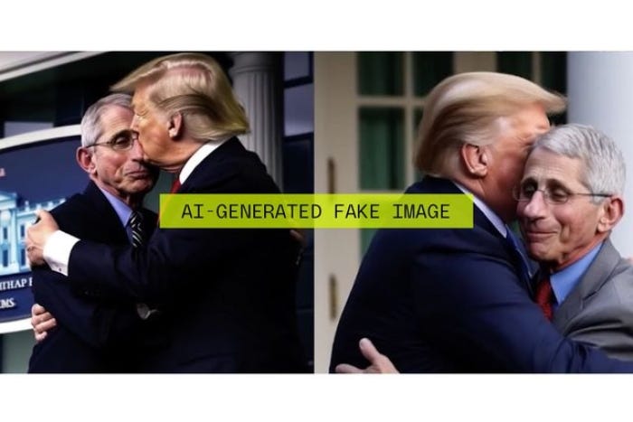 Imágenes falsas generadas por el equipo de DeSantis para su campaña (Foto: The Verge)