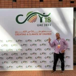 Lázaro Márquez durante la 18ª edición de la Conferencia de la Juventud de las Naciones Unidas (COY18) Expo City Dubai, Emiratos Árabes Unidos