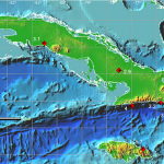 Mapa de los sismos perceptibles en Cuba en 2023