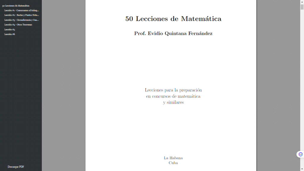 Portada del libro 50 Lecciones de Matemática