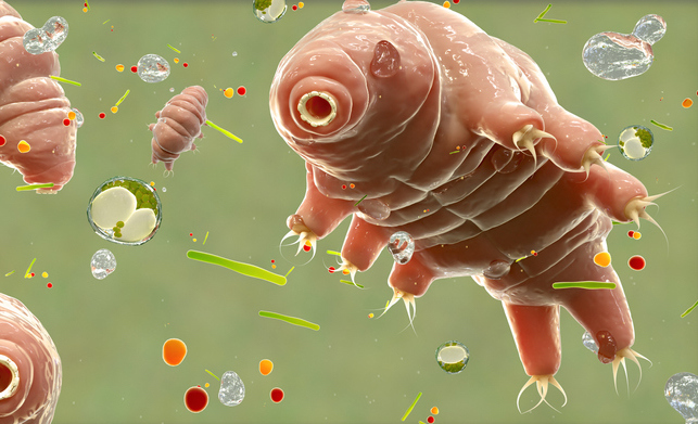 Ilustración de un tardígrado, uno de los organismos que estudia la astrobiología.