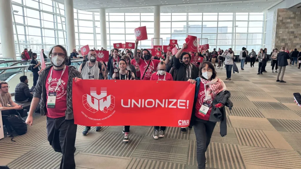 Miembros de United Videogame Workers en laGDC 2025
